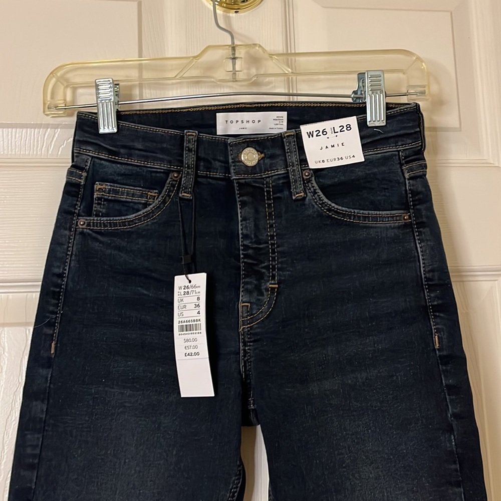 ๐ฅ๐HOST PICK๐๐ฅ NWT $80 Topshop Jamie skinny jeans with ripped hem size 4 - Picture 5 of 14
